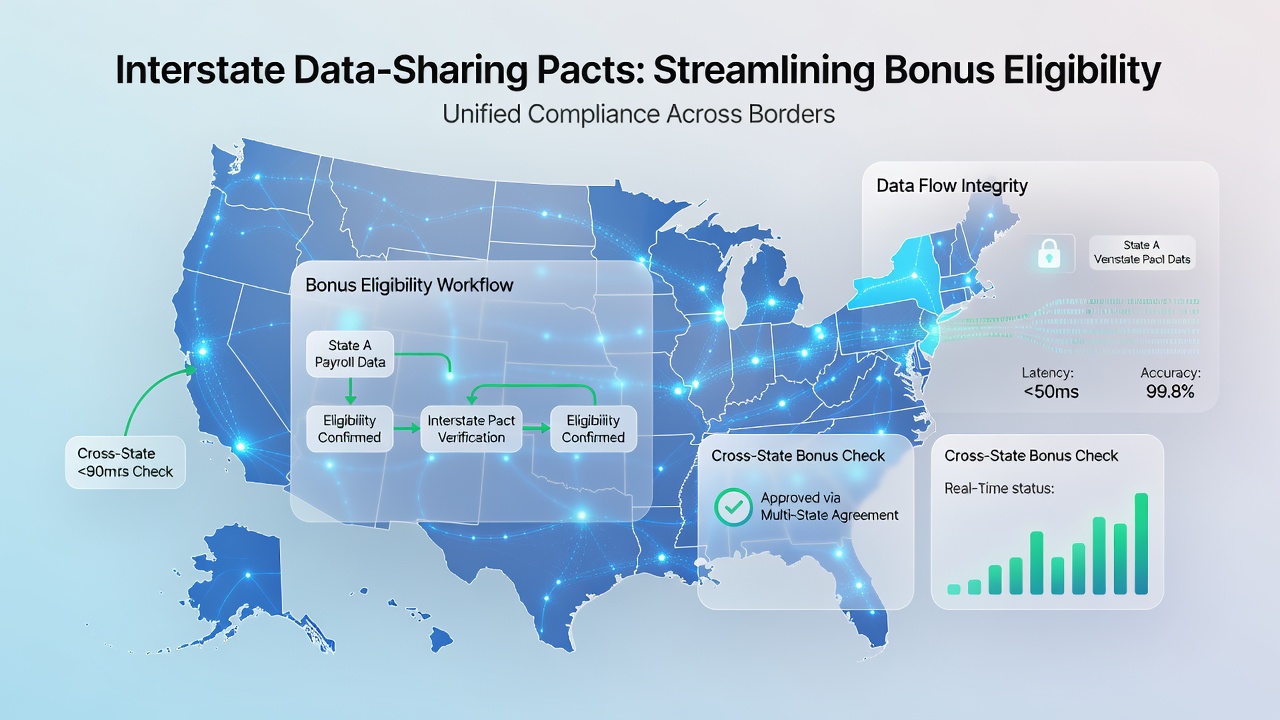 Secure data exchange diagram illustrating interstate compact connections between state regulators and betting apps
