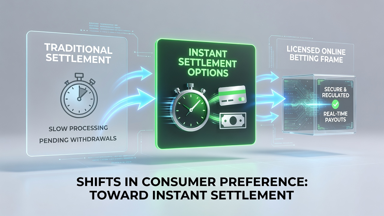 Illustration of secure transaction flows and settlement options available on regulated mobile betting platforms