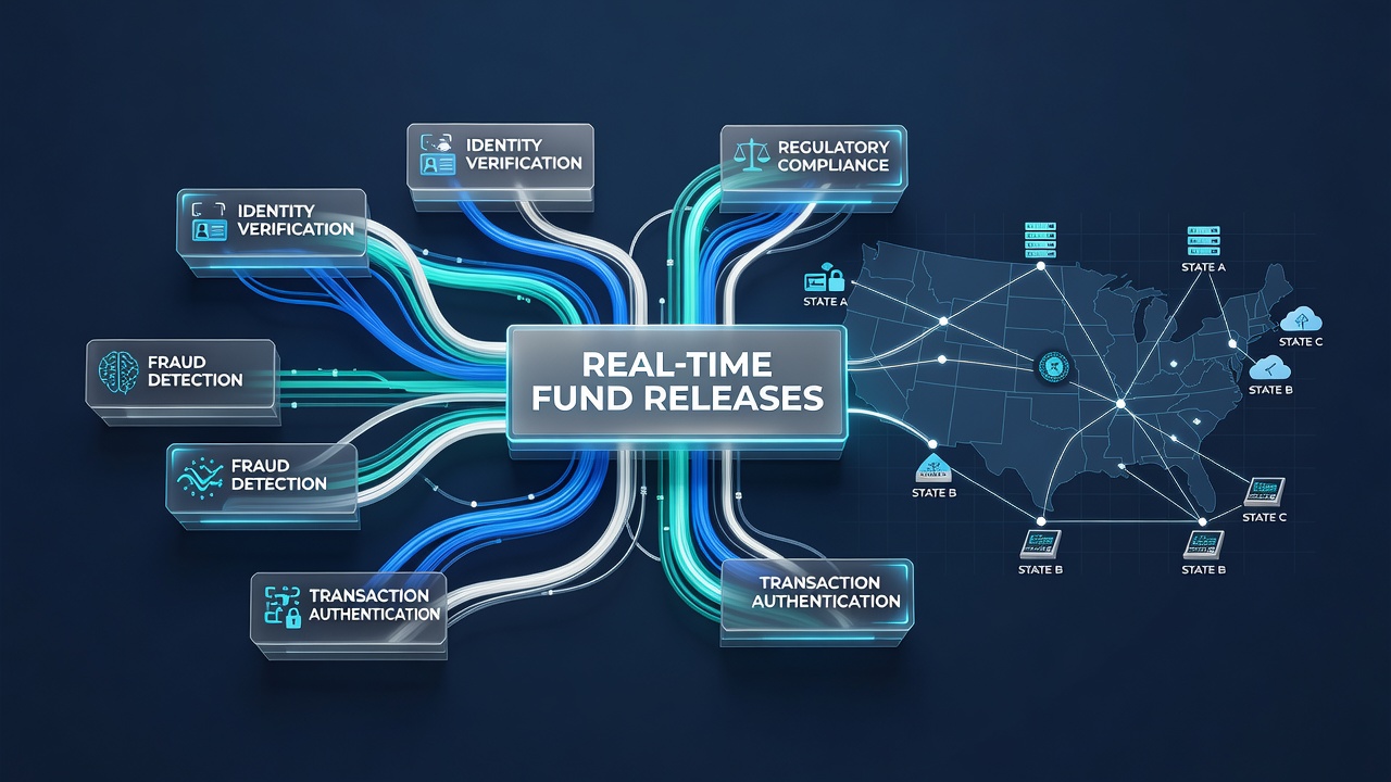 Flowchart of real-time fund release verification across state lines